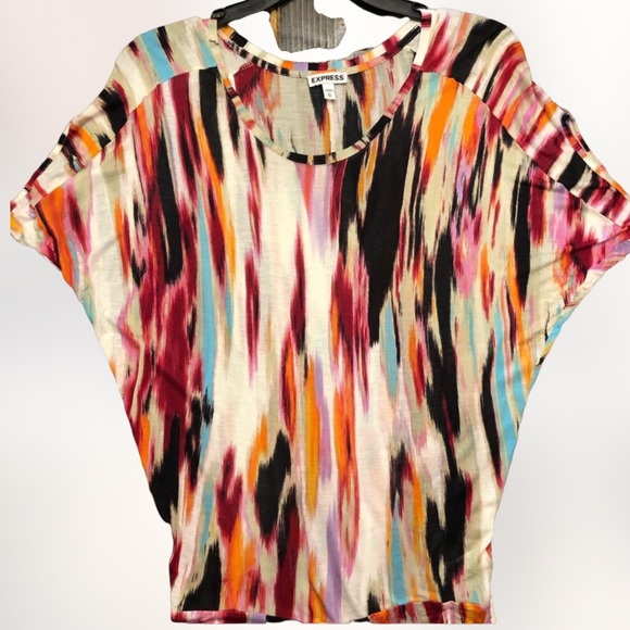 NWOT Express Bright & Beautiful Dolman Top SZ XS - Picture 1 of 5